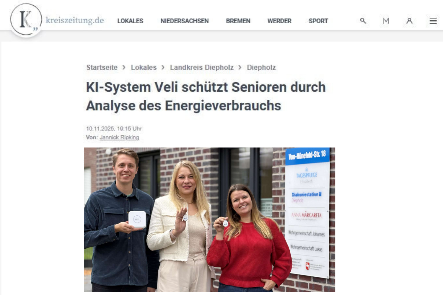 "Ich will unabhängig weiterleben" - Ein Kreiszeitungsbeitrag