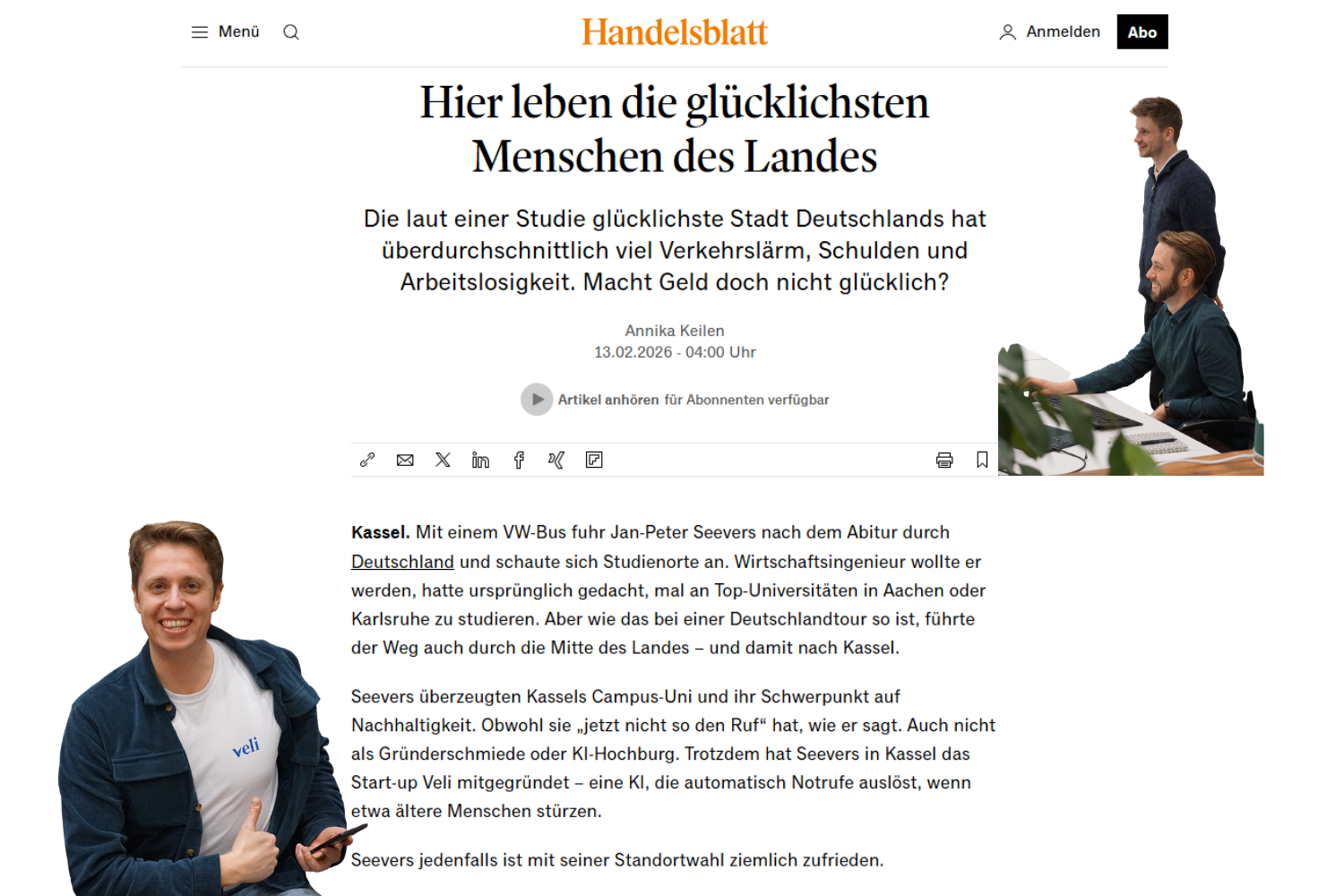 Kassel auf Platz 1 - Veli im Handelsblatt