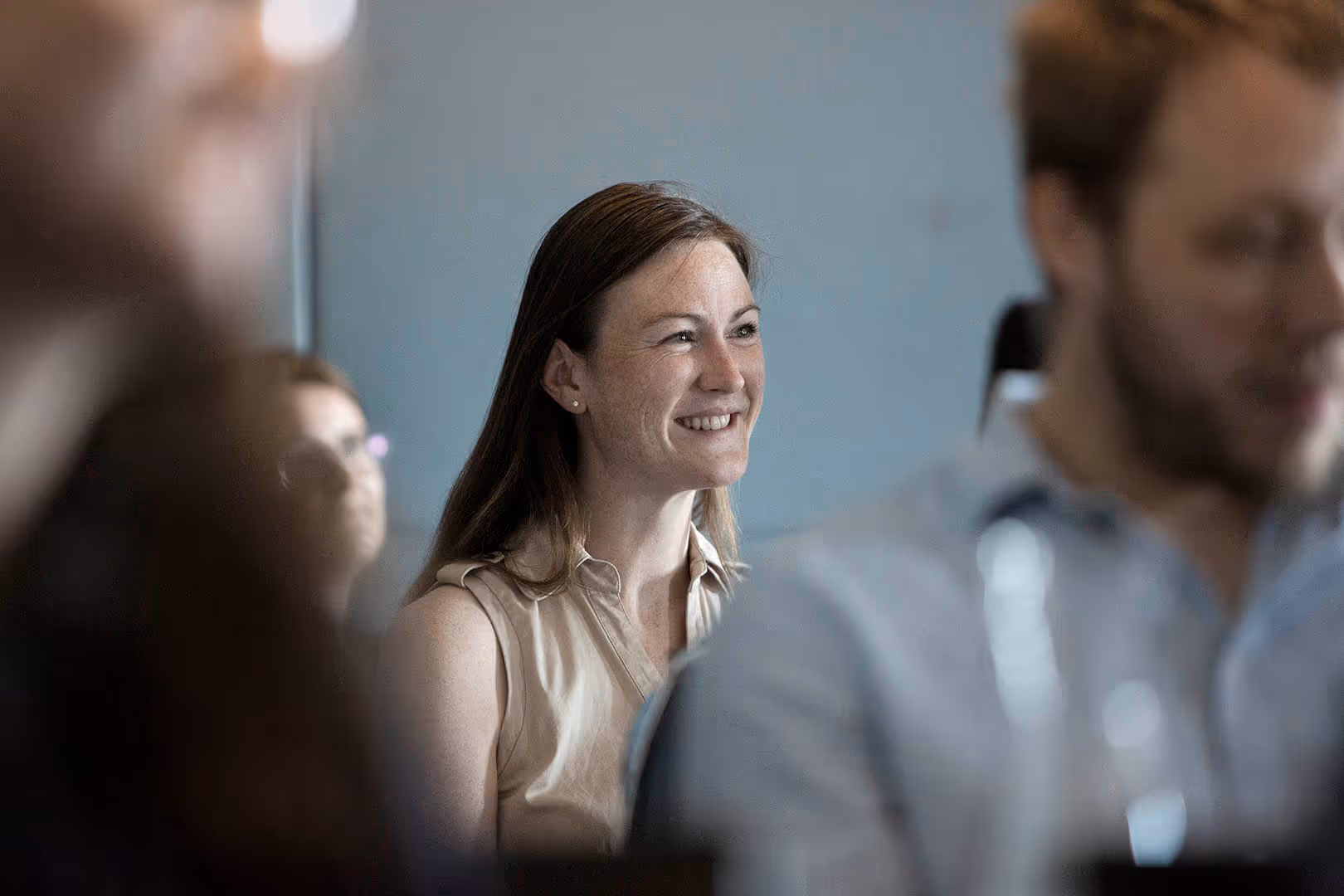 Female cBrain employee in a meeting