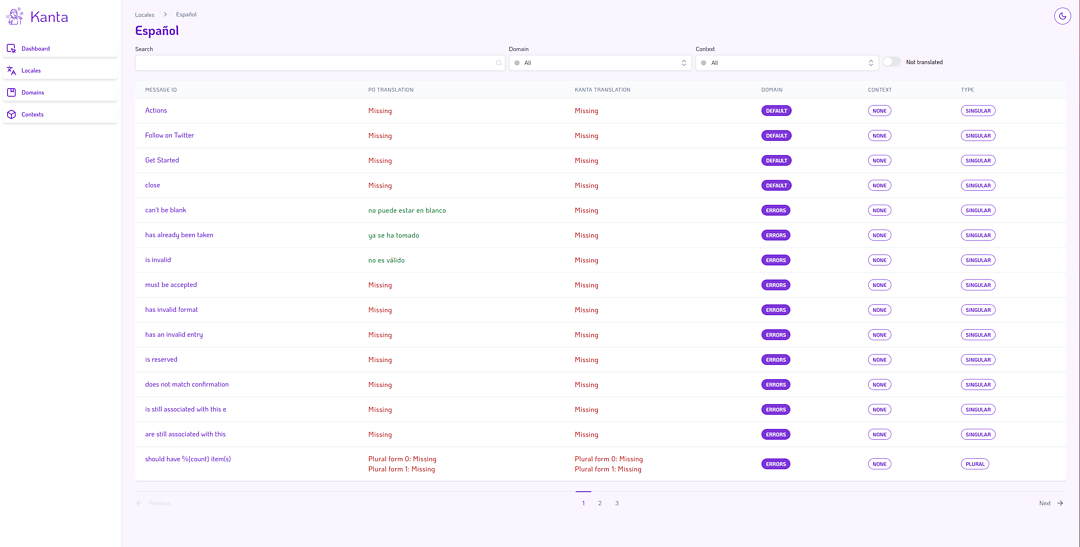 Kanta Dashboard - the Elixir & Phoenix translations management tool