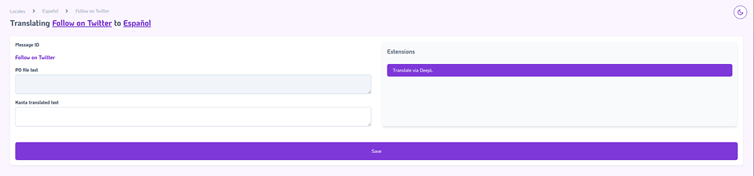 Kanta Translation Page - the Elixir and Phoenix translations management tool
