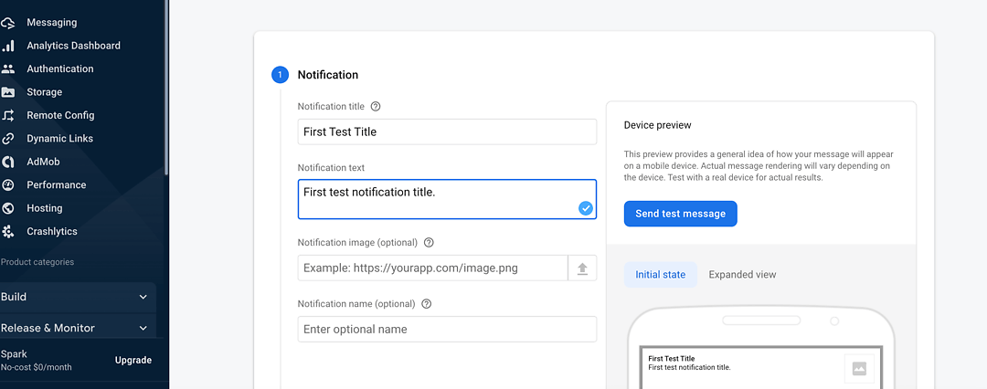 Push notificaions in react native