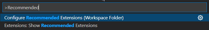 Configure recommended extensions