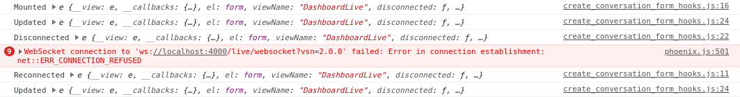Phoenix LiveView Messenger App - Lifecycle Events Logged With JS Hooks