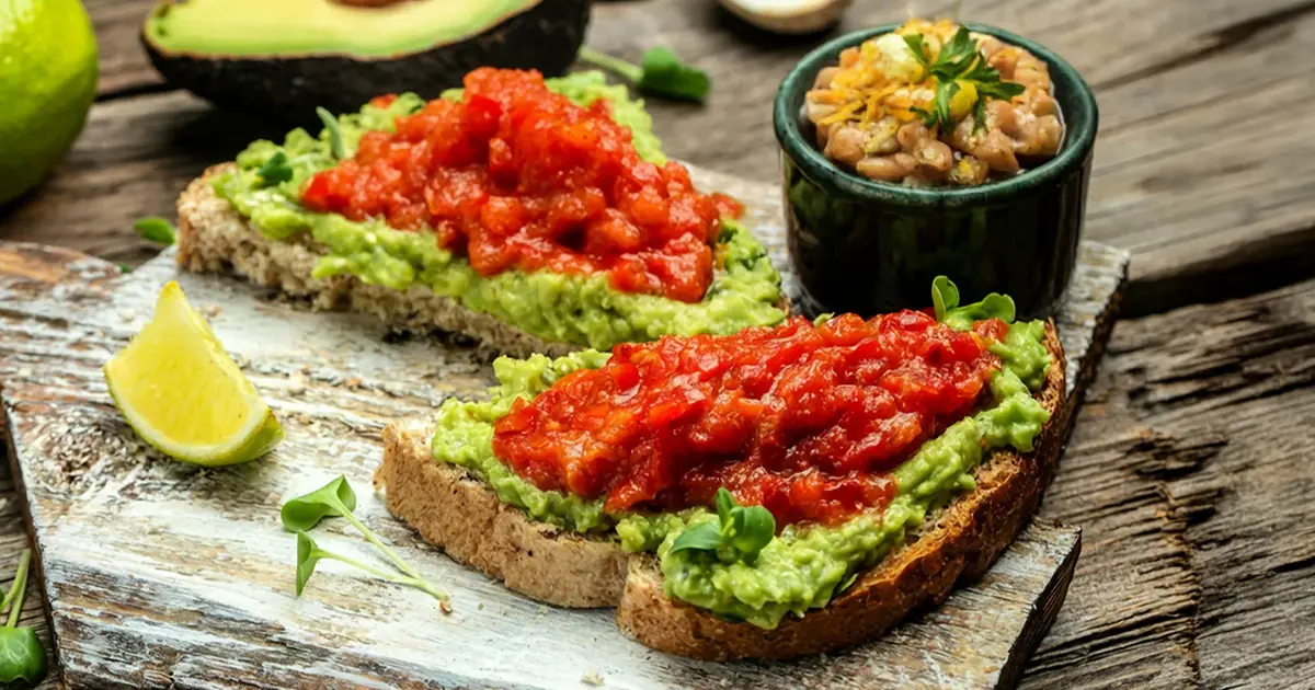 Spicy Beans & Devilled Guacamole on Wheaten Bread
