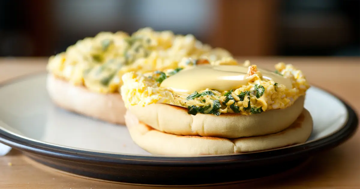 Potato Bread Toast with Spinach Frittata & Cheddar Mornay Sa