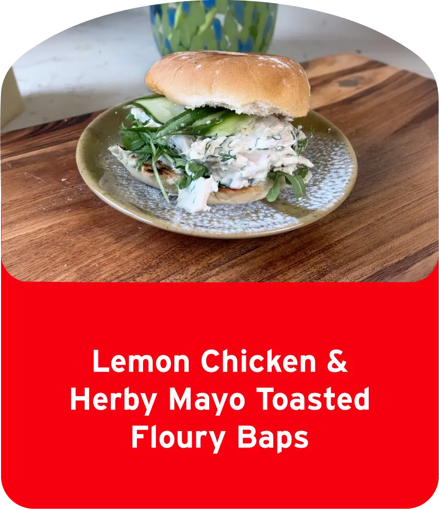Lemon Chicken & Herby Mayo Toasted Floury Baps