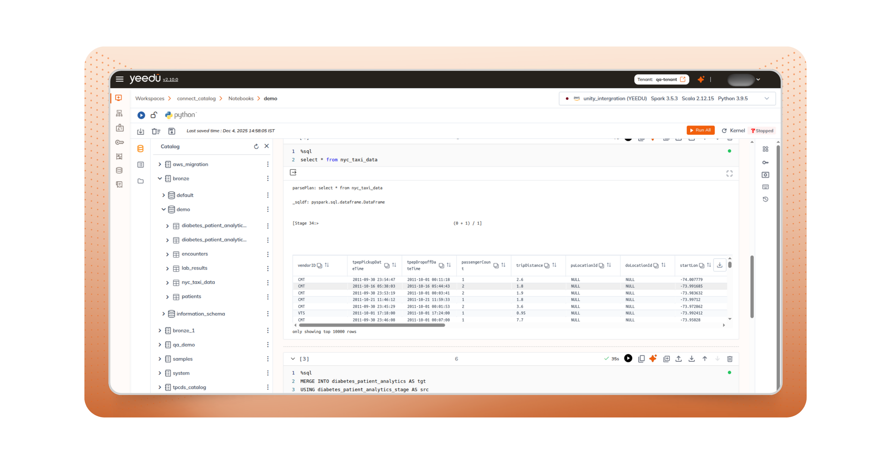 Query Unity Catalog tables from Yeedu with no code changes.