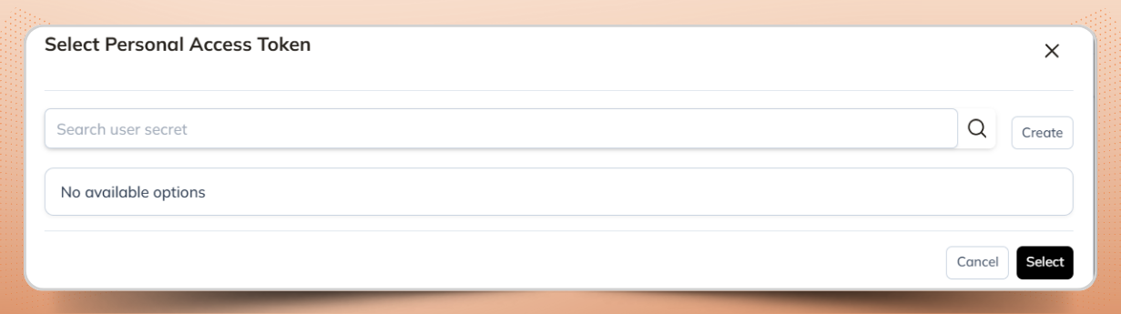 Selecting Personal Access Token in Databricks Unity Catalog