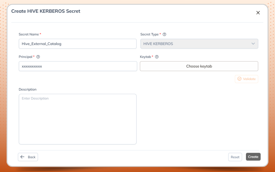 Creating a Hive Kerberos Secret