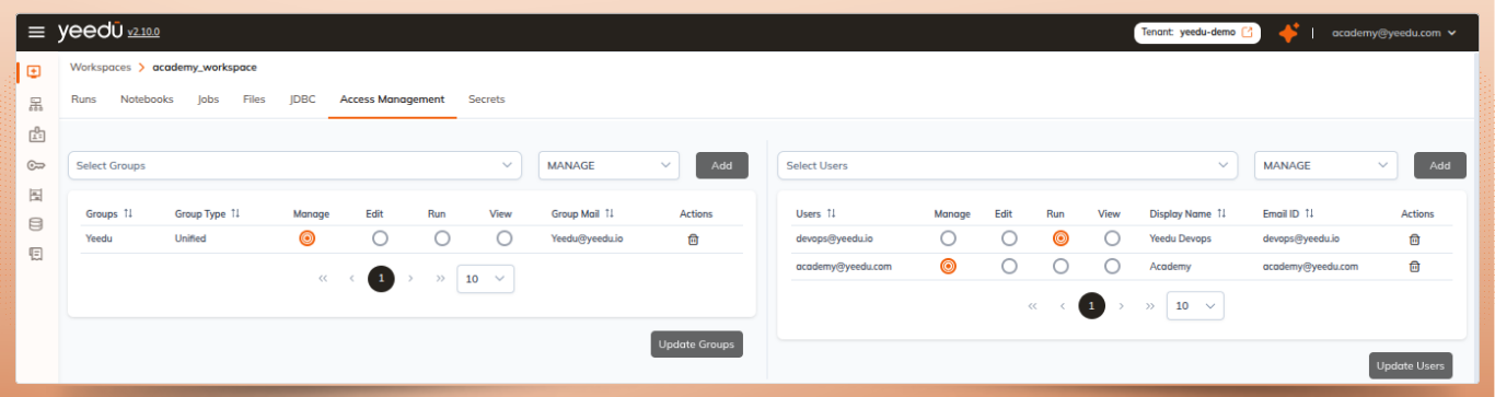 Workspace Access Management