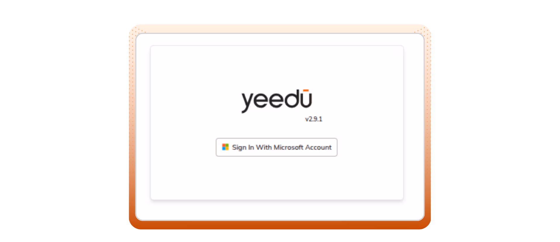 Single Sign-On screen with Microsoft account option