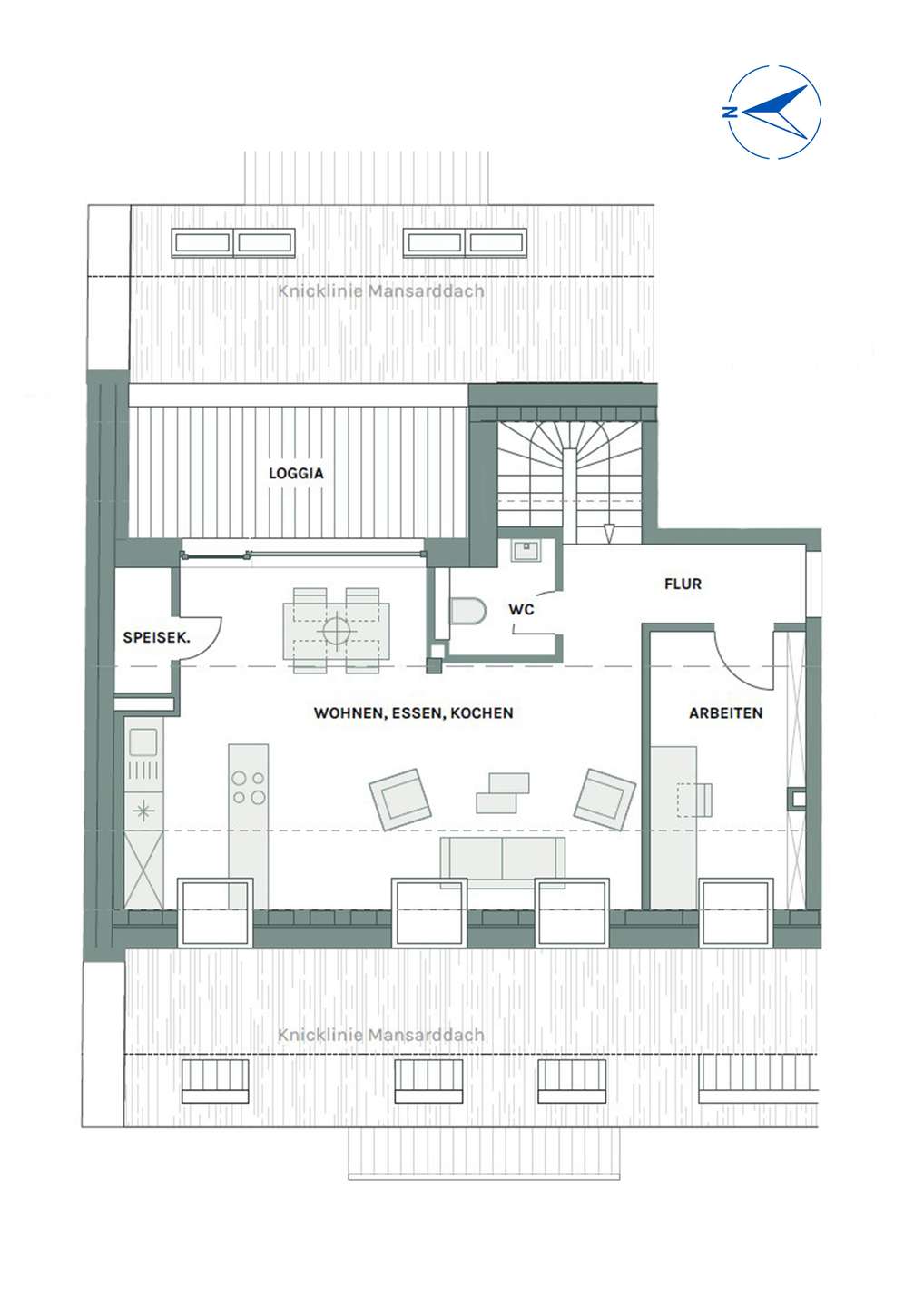 Grundriss WE 21 Obergeschoss