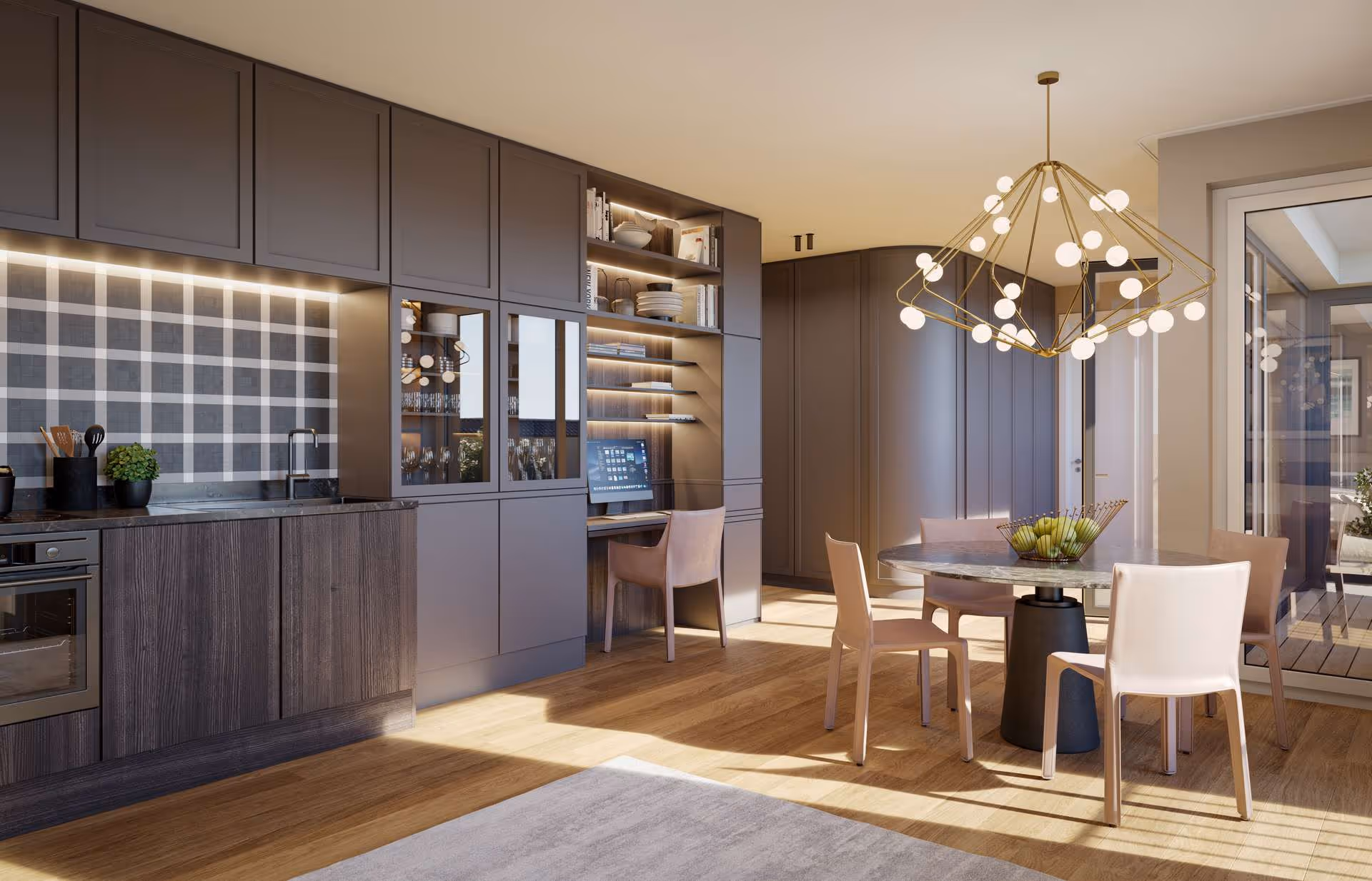 Visualisierung Wohnen, Essen, Kochen, Arbeiten