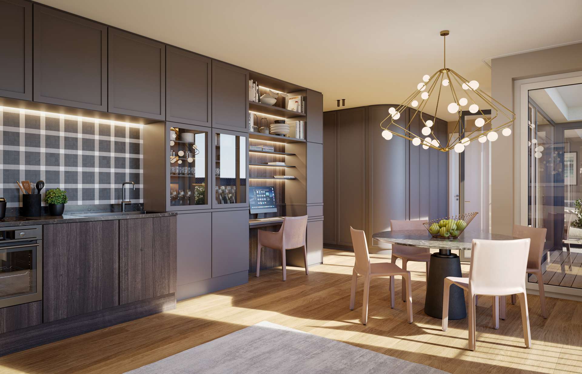 Visualisierung Wohnen, Essen, Kochen, Arbeiten