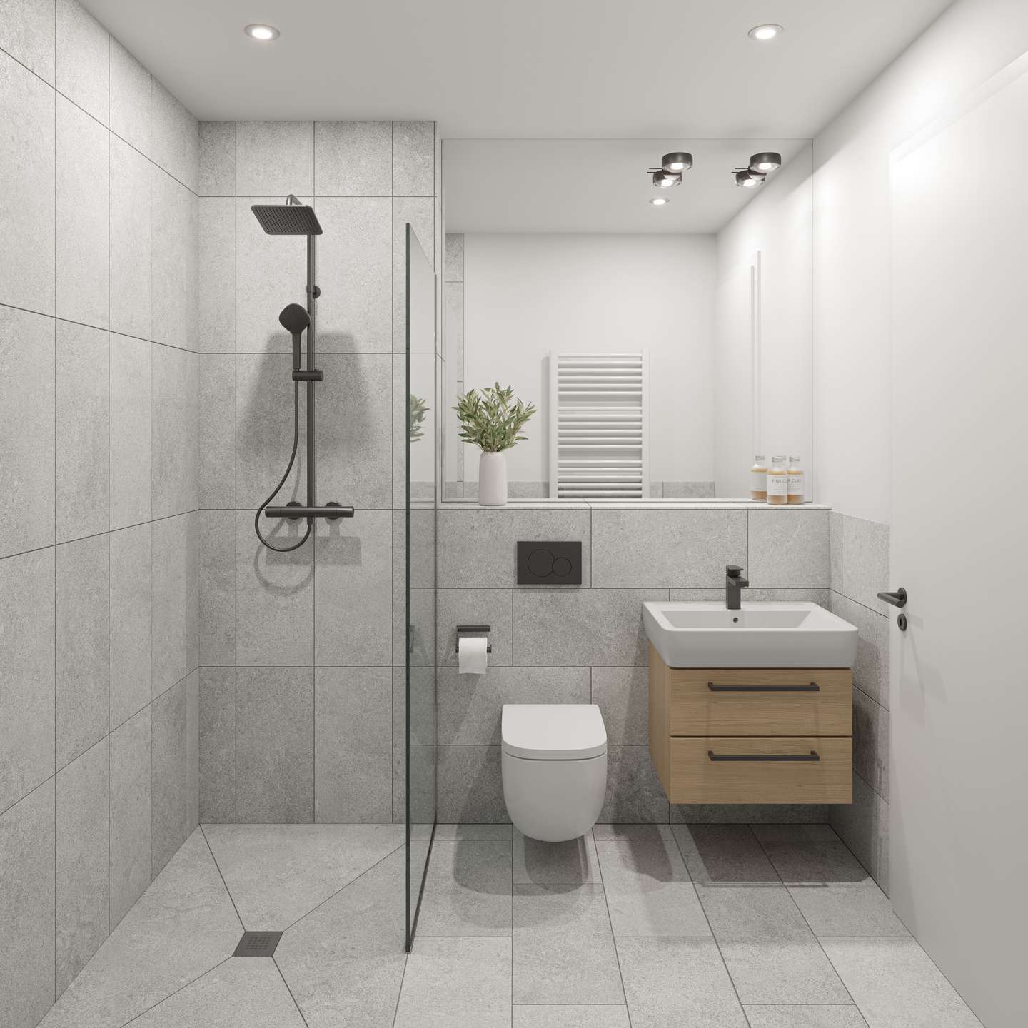 Haus mit Fahrstuhl Visualisierung Bad