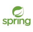 Green leaf icon above the word spring in green lowercase letters.