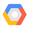 Colorful hexagonal shape with blue, red, yellow, and gray segments resembling a tech logo.