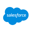 Salesforce logo with white text inside a blue cloud shape.