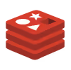 Stack of three red layers with white code symbols on top, representing a database or software stack.
