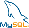 MySQL logo featuring a stylized dolphin above the text 'MySQL' in blue and orange.