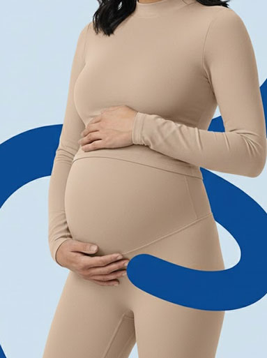 Illustration of pregnancy and DNA strands used to explain NIPT in Leeds and early genetic screening.