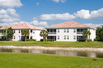 Golf course properties with canal in front