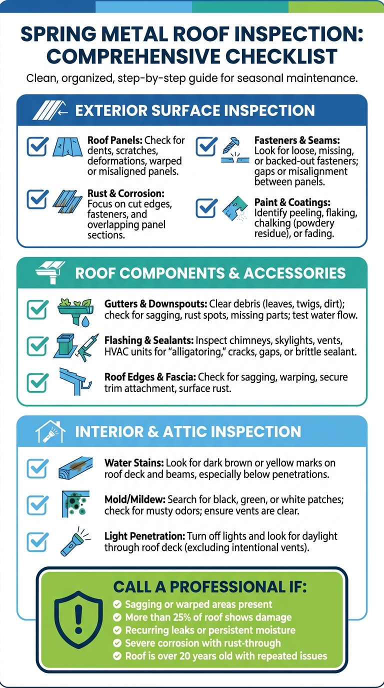 Spring Metal Roof Inspection Checklist: Complete Guide