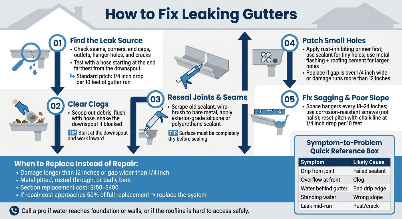 How to Fix Leaking Gutters: Step-by-Step Repair Guide