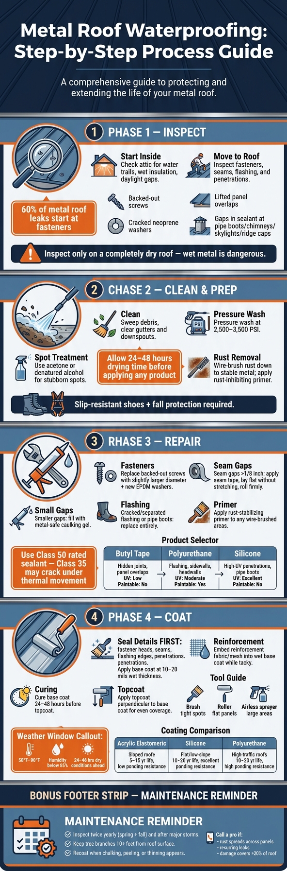 Metal Roof Waterproofing: Step-by-Step Process Guide