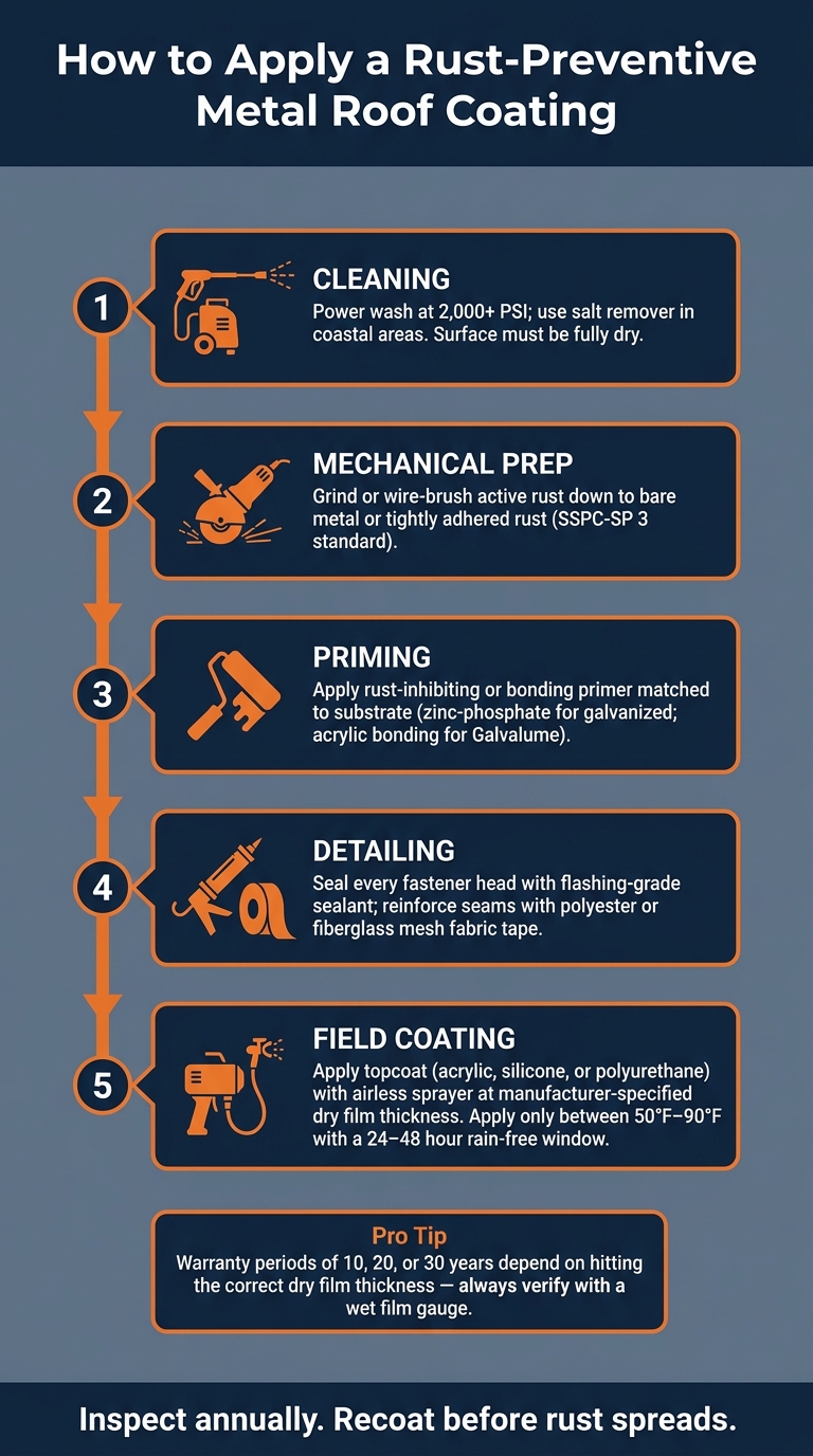 How to Apply a Rust-Preventive Metal Roof Coating: Step-by-Step