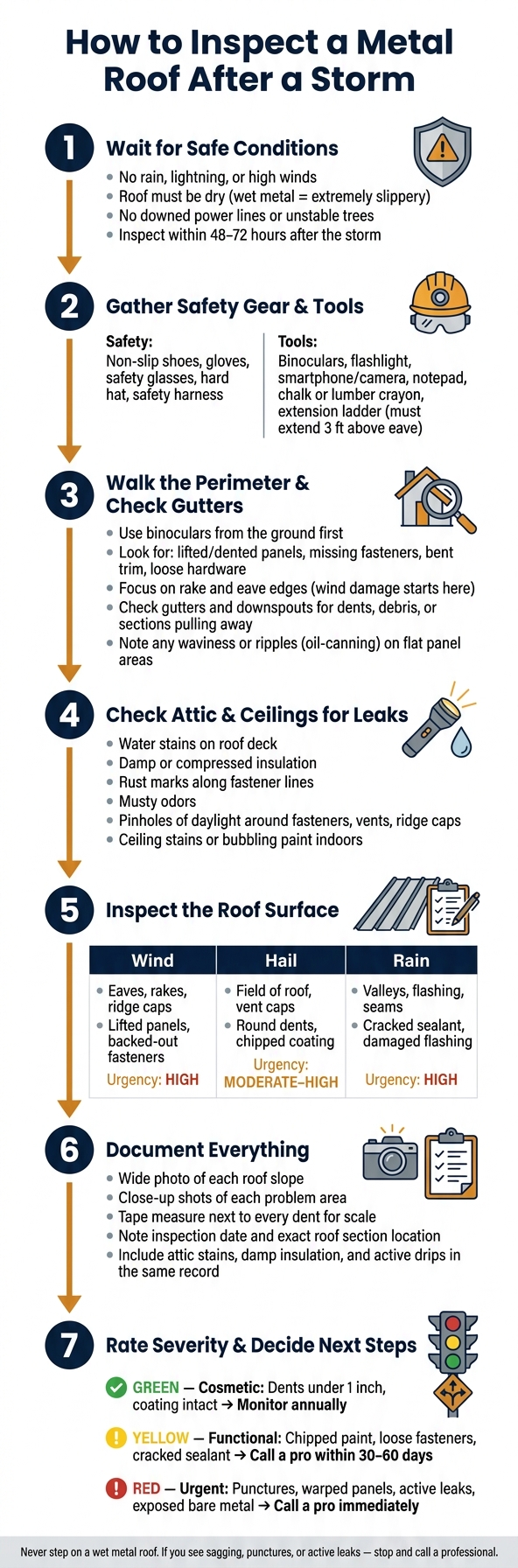 How to Inspect a Metal Roof After a Storm: Step-by-Step Guide