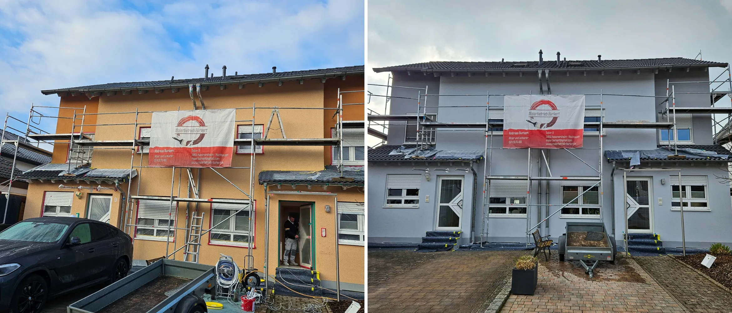 Malerbetrieb Burkert Malerarbeiten Fassade Fassadenarbeiten Wärmedämmung Lackierarbeiten fugenlose Böden fugenlose Oberflächen Brandschutzsanierung