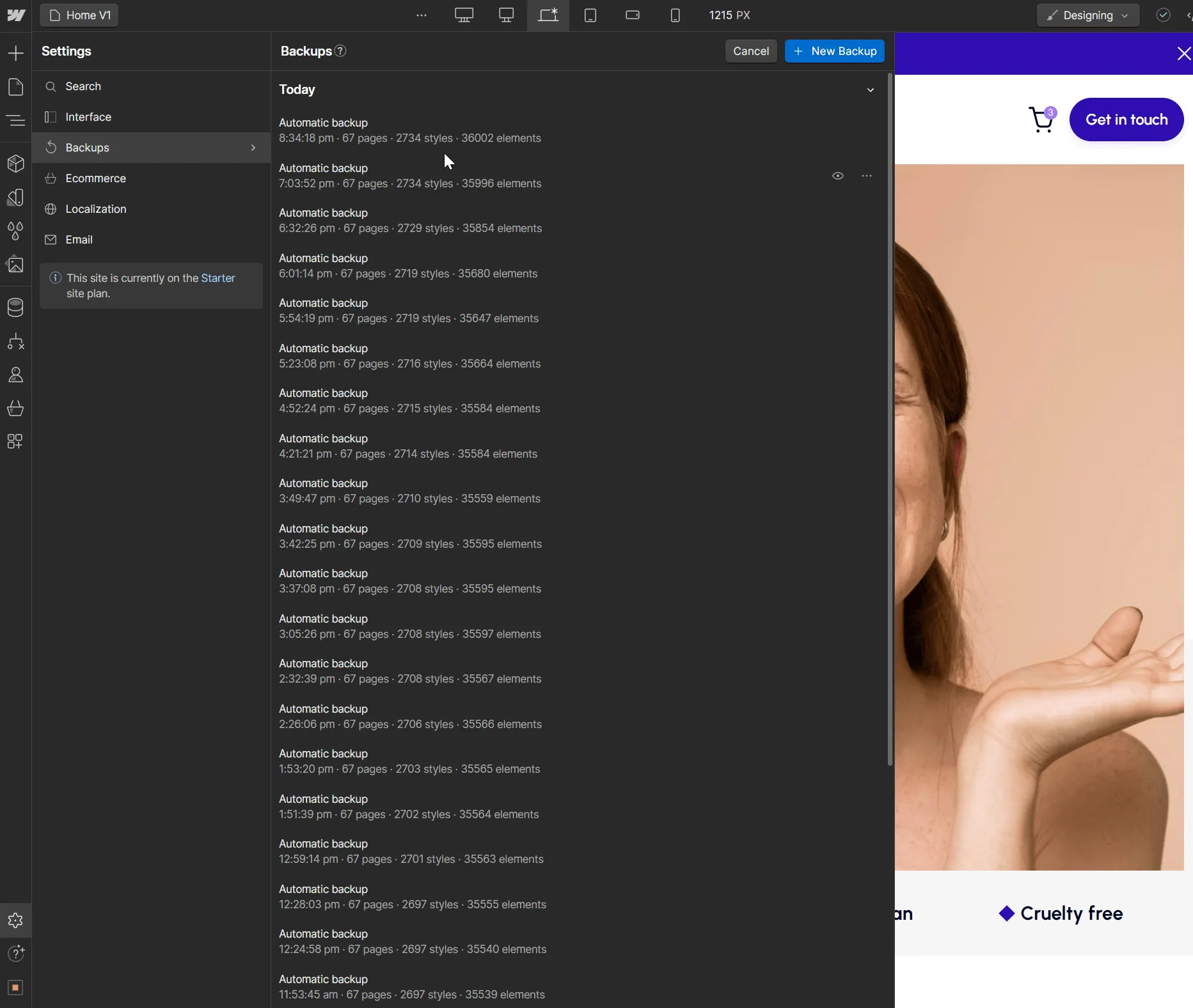 Backups - Skincare X Webflow Template