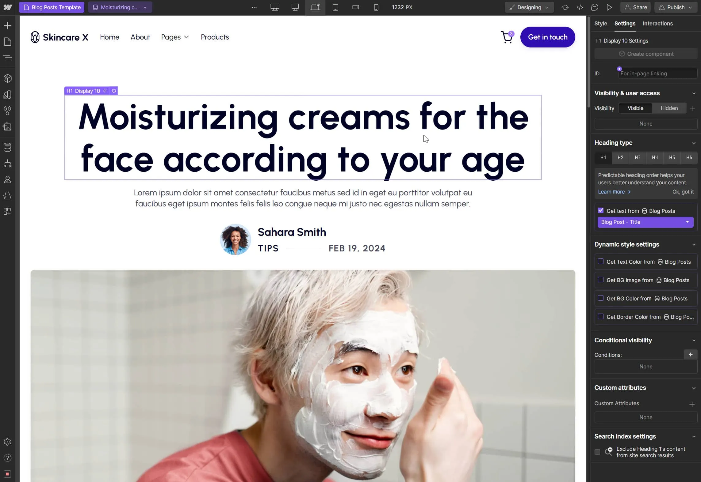 CMS Page - Skincare X Webflow Template
