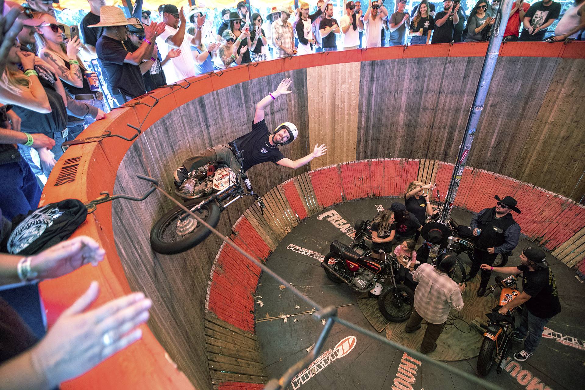 Trick rider doing tricks
