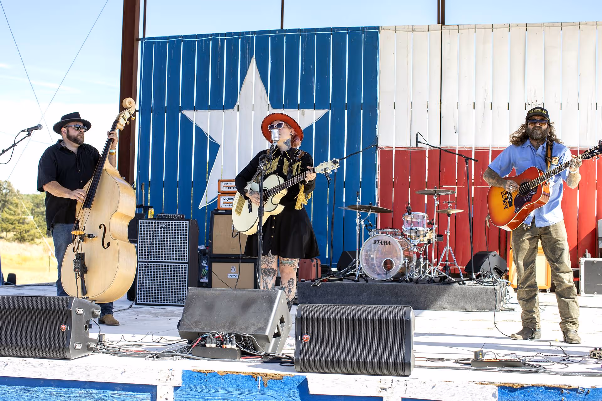 Band preforming on stage
