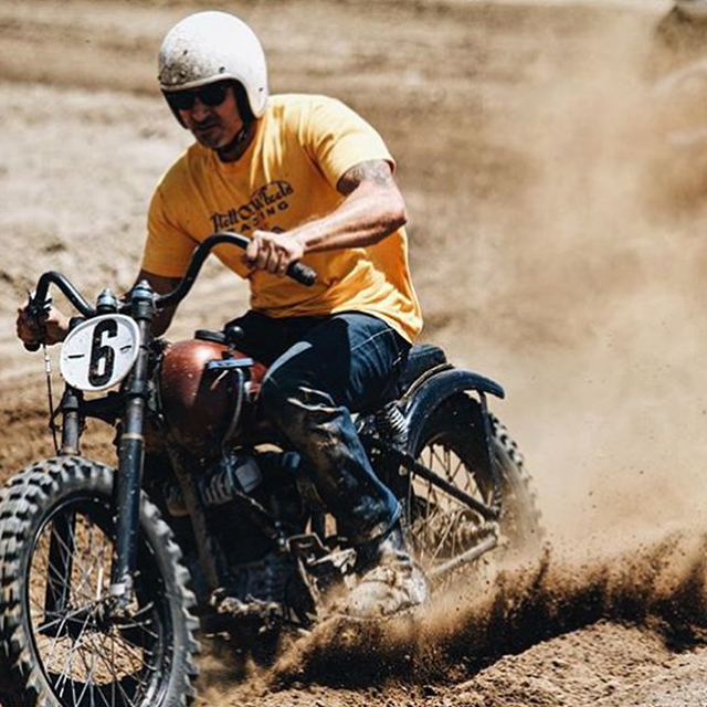 Rider kicking up dirt