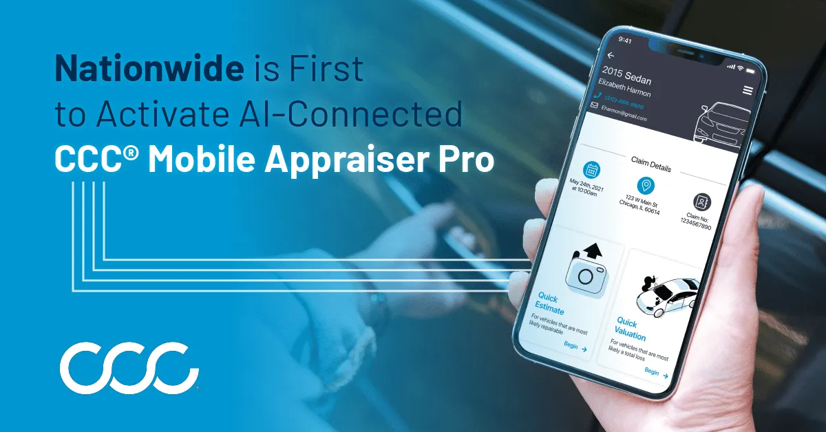 Nationwide is the First Insurer to Activate a Digital-First Experience for Field Appraisers with CCC® Mobile Appraiser Pro