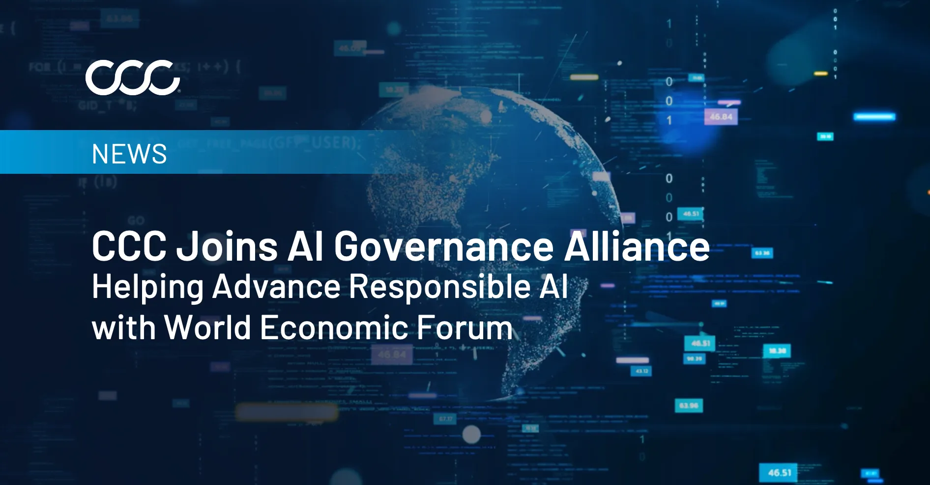 CCC Intelligent Solutions Joins AI Governance Alliance to Advance Responsible AI Across the P&C Insurance Industry