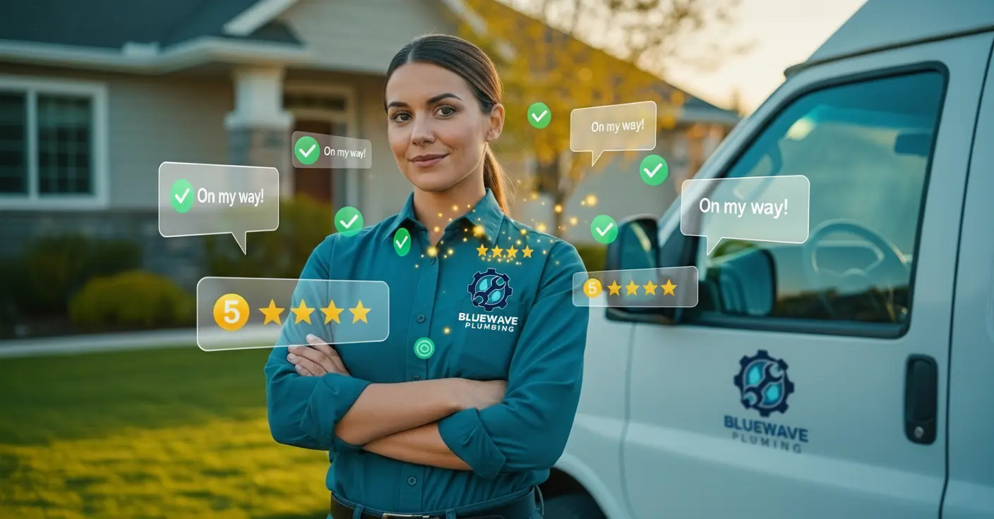 A trades person using client communication scripts to improve their review ratings