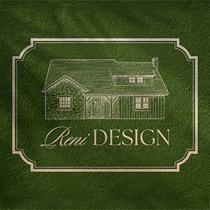 Smiling woman using a tablet at a wooden table near a window with a plant and coffee cup nearby.