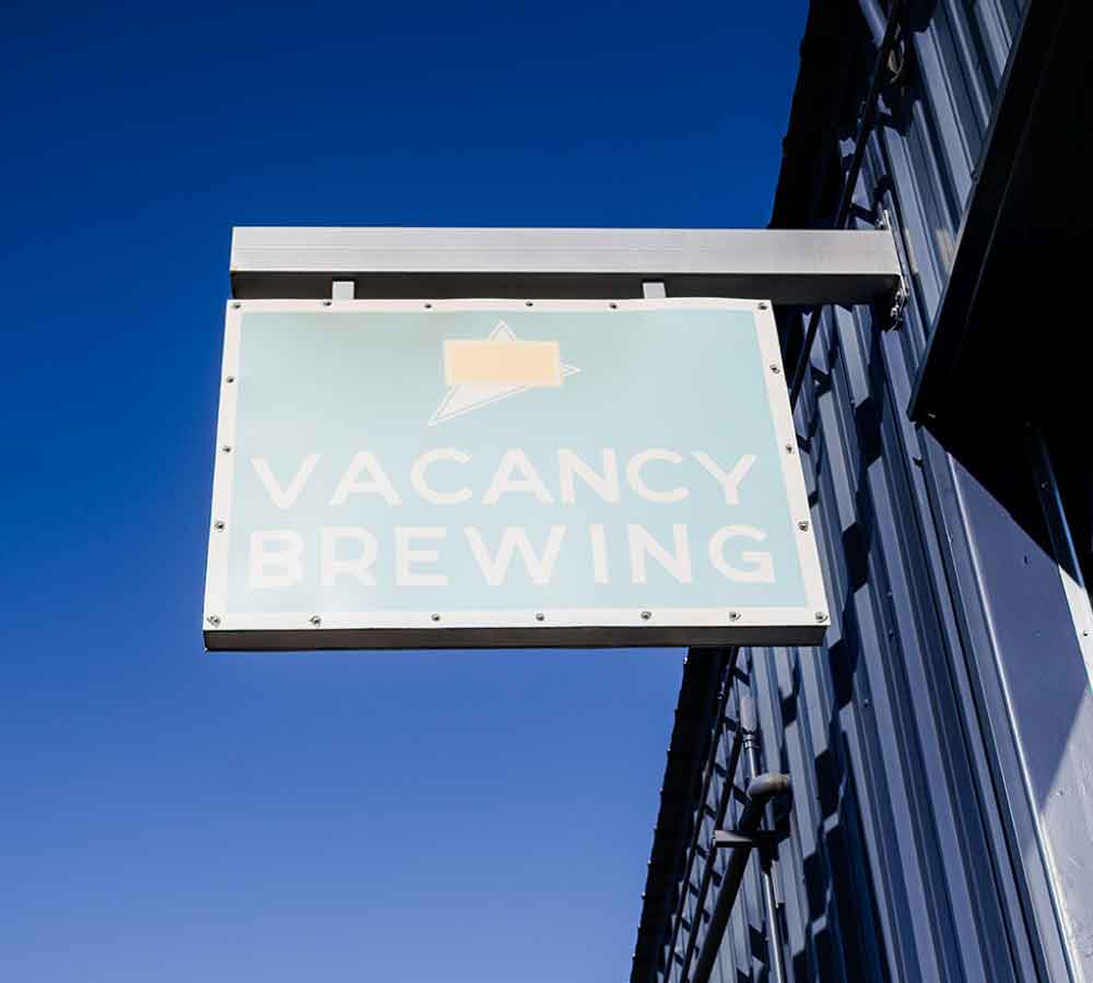 Vacancy Brewing Sign in South Austin on St. Elmo Rd