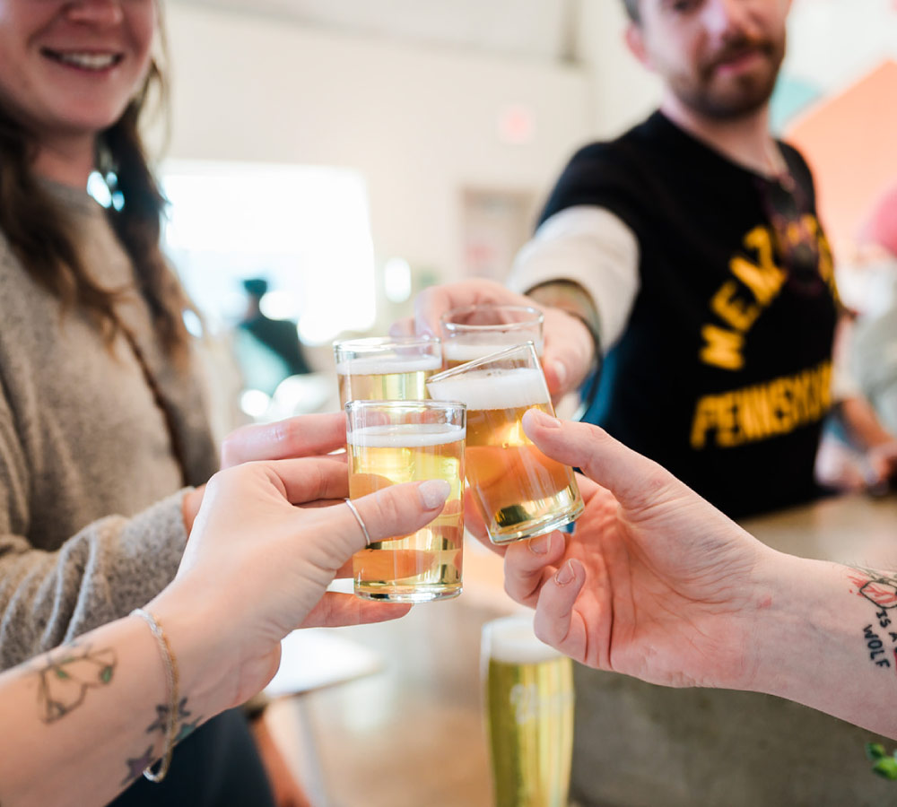 Gathering with Friends Drinking Award Winning Craft Beer