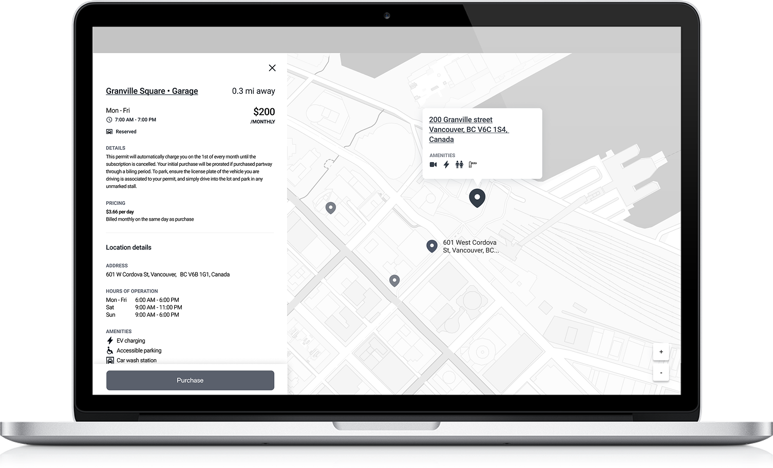 Reef parking portal redesign screenshot wireframe