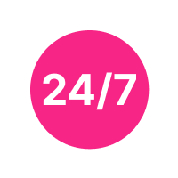 icon displaying 24/7 representing that it is always open