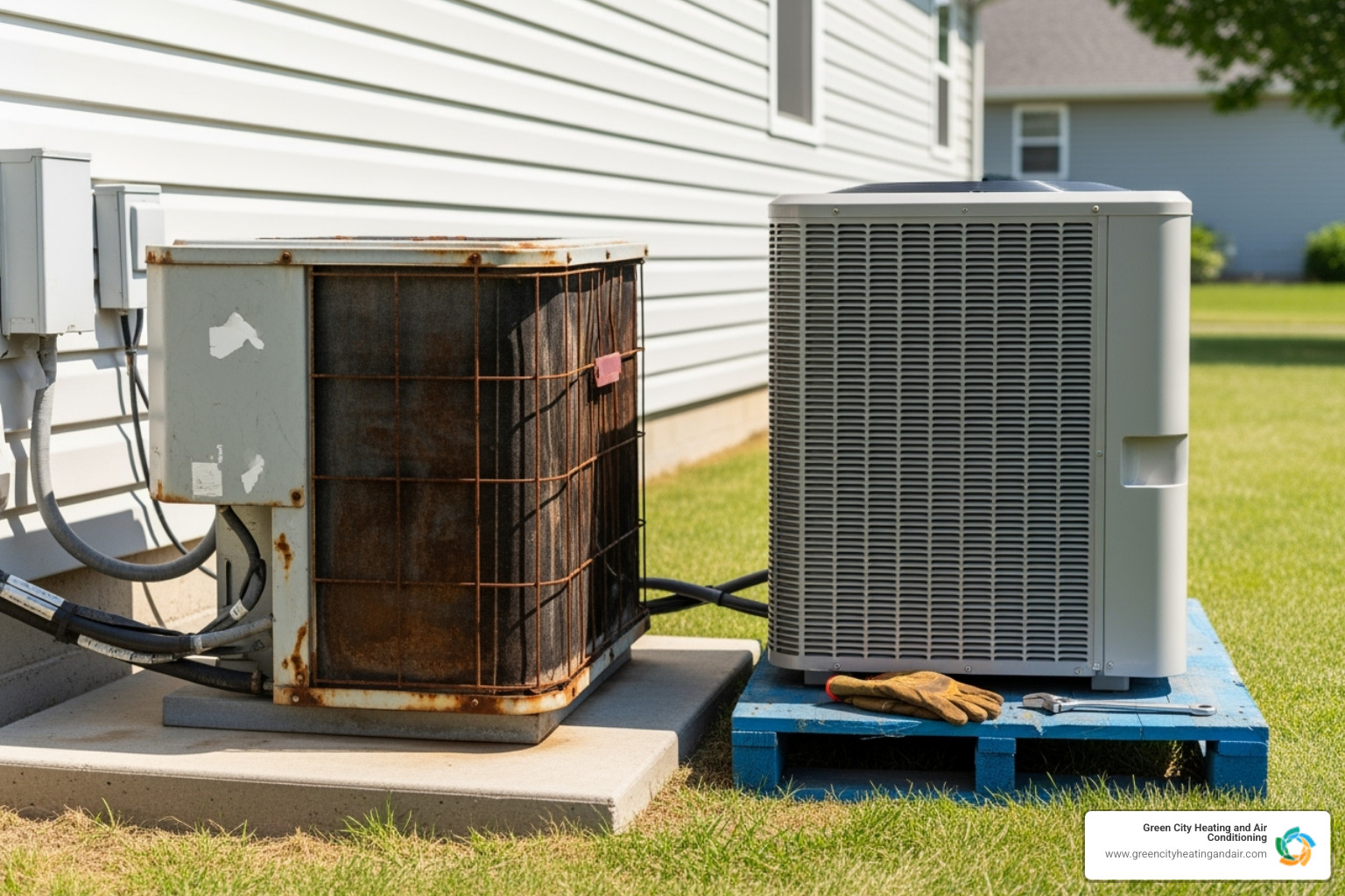 SEER rating sticker on an AC unit - AC Replacement Cost