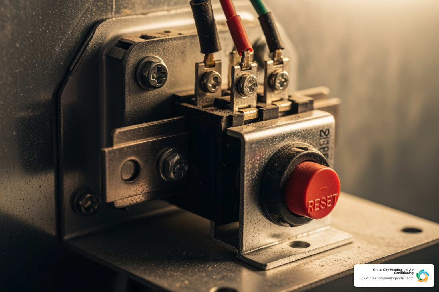 a close-up of a typical furnace limit switch - furnace limit switch