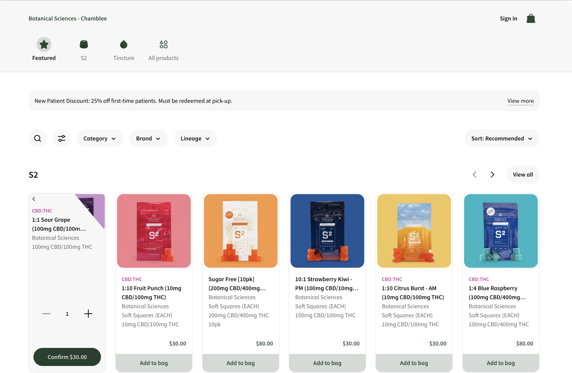 BS Product selection