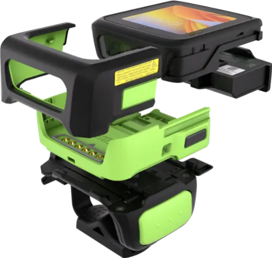 The Zebra WS50 is the industry’s smallest all-in-one Android wearable computer, combining integrated UHF RFID with a 1.5 m read range, high-performance 1D/2D barcode scanning, and a bright 2" AMOLED touchscreen to deliver fully hands-free mobile data capture; with its rugged IP65 design, hot-swappable battery, push-to-talk communication, and flexible wearable options for wrist, hand, or finger mounting, the WS50 boosts productivity in picking, inventory management, package handling, and other high-demand workflows.